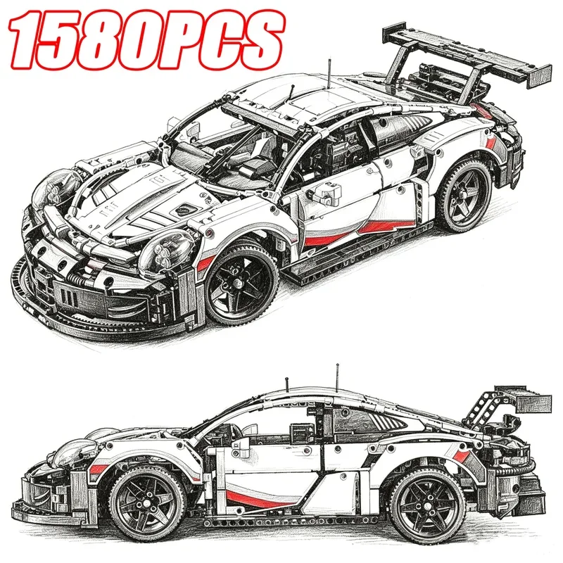 Lego Set Technic - 1580PCS Set Blok Bangunan Mobil Balap