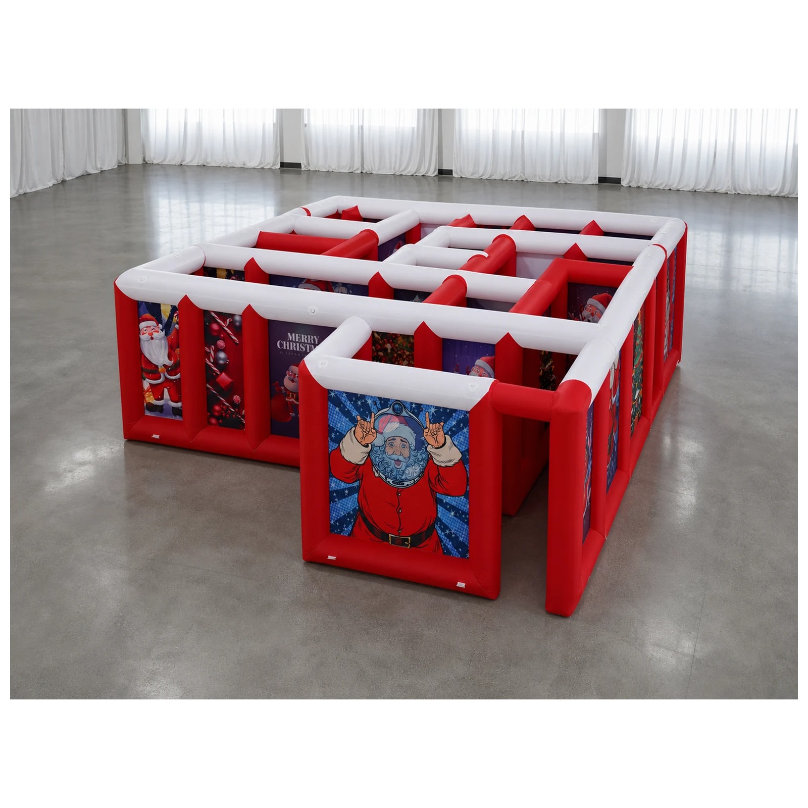 Party Games Kids Outdoor - Labirin Tiup Atap Datar Merah Putih