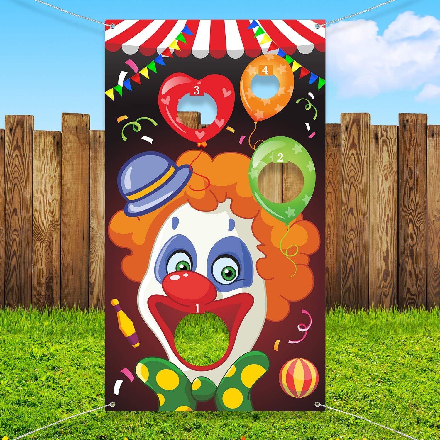 Party Games Kids And Adults - Spanduk Permainan Lempar Karnaval dengan 3